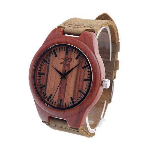 Image of 100% natur Rosewood træ Citizen quartz Herre ur fra La Capia, California